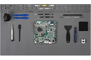 Kaisi Extra Large Soldering Mat, 27.6''x15.7'' Oversized 932°F Heat Resistant Silicone Solder Mat, Large Repair Workbench Pad for Electronics Phone Watch Laptop Repair, BGA Soldering Iron - Grey