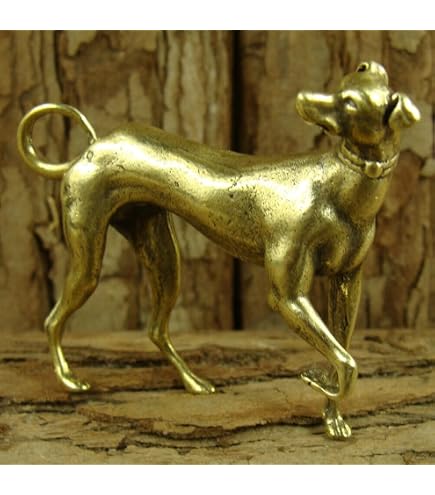 Statue Chien Lévrier Art Déco Design Toscano - Résine Finition Bronze, 23x7,5x15 Cm - Décoration Maison Ou Jardin