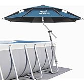 ECOPOOLTECH 7' Above Ground Pool Umbrellas, Outdoor Pool Sunshade for Oval or Rectangular Swimming Pools, Multi-functional Patio Umbrella for Garden/Pool Deck/Backyard, Must have Pool Accessories