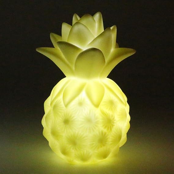 Colorful LED Pineapple Nightlight, Battery Operated Table Lamp Night
