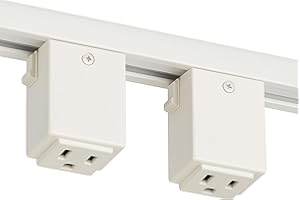 OHLECTRIC Track Light NT-327W H-Track Lighting Outlet Adapter, H-Type Track (2-Pack) White Power Plug Accessory for Track Rail Systems