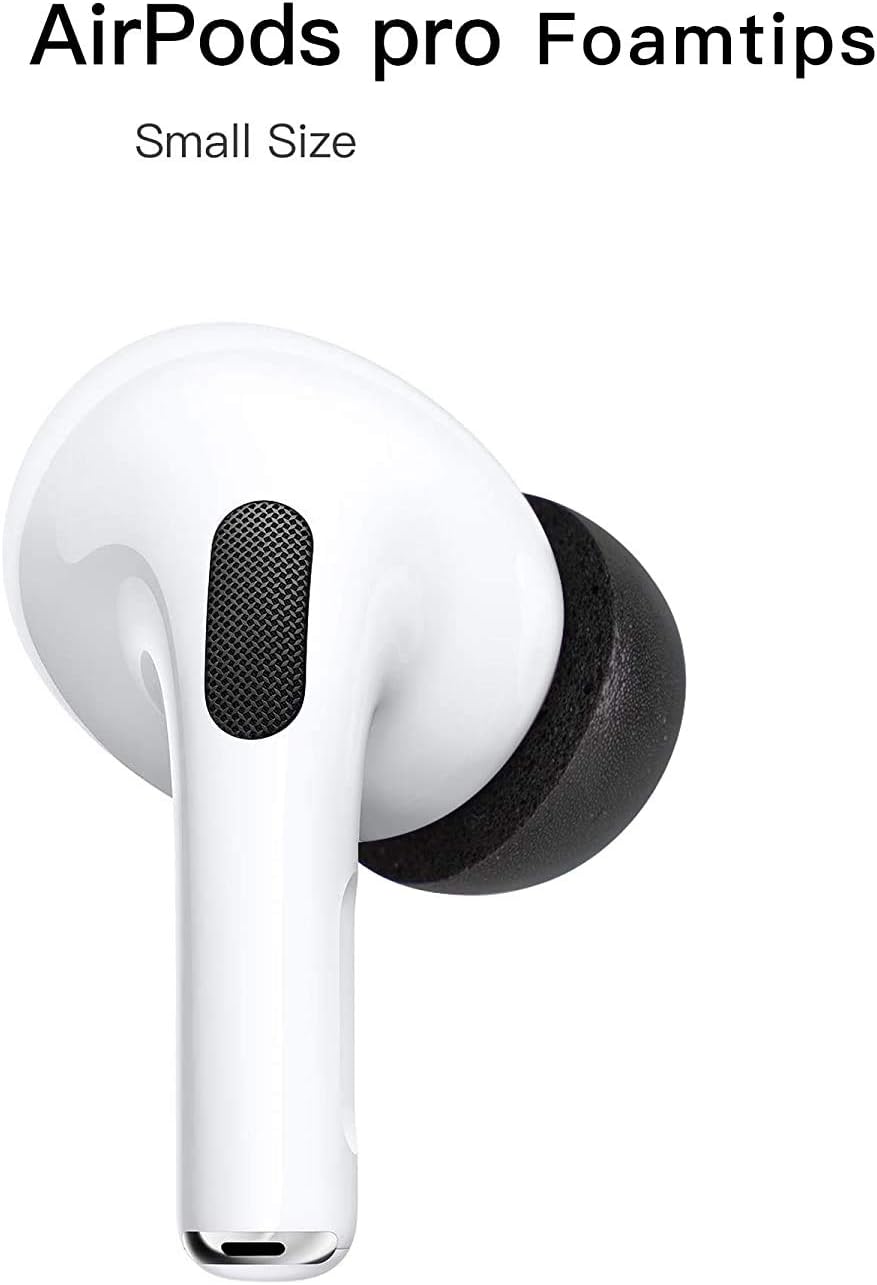Auyuiiy Memory Foam Replacement Earbud Tips, avoid Falling Off, 2 Pairs black foamtips (Small)