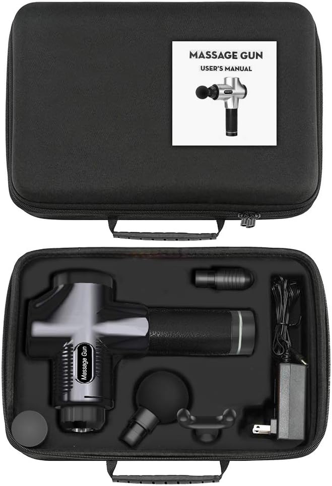 Massage Gun Deep Tissue Percussion Muscle Massager for Pain Relief, Handheld Electric Body Massager Sports Drill Portable Super Quiet Brushless Motor (Black): Health & Personal Care