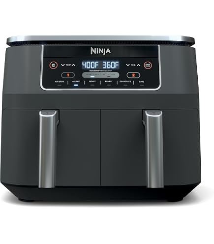 Gourmias 11 Qt Dual Basket Air Fryer with Smart Finish & 4-Layer