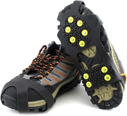 spiked climbing shoes