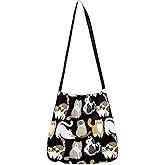 BeeGreen Ultimate Crossbody Cat Bag - Reusable Grocery Shopping Bag - Foldable Compact Portable Lightweight Duffle Bags