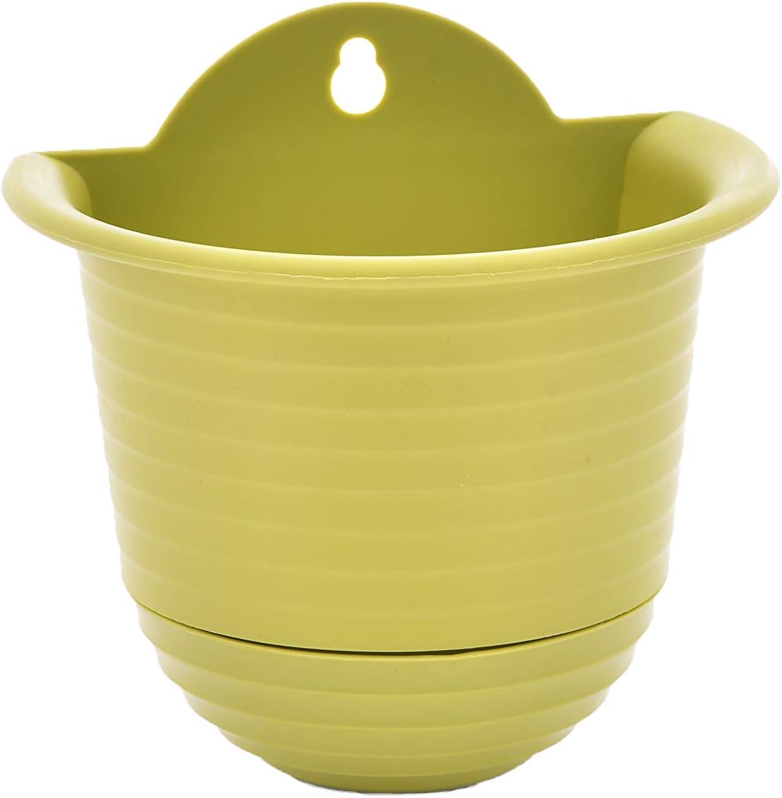 TABOR TOOLS Plastic Wall Planter Pot for Vertical Flower Garden, Living Wall or Kitchen Herbs, Colorful Modern Wall Planter with Attached Saucer, Small 6 Inch. ZG654A. (Light Green)