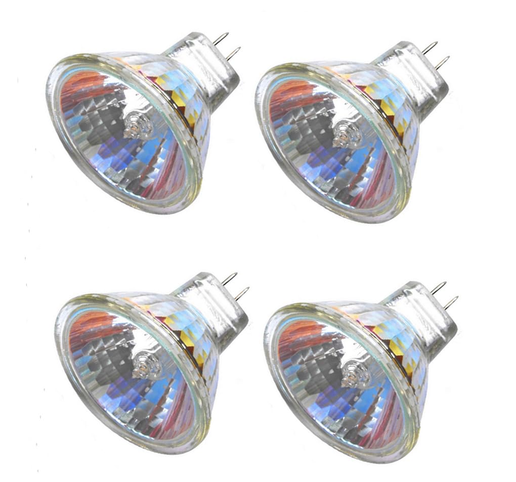 ShuoHui MR11 Halogen Bulbs 12 V 10 W GU4 Bi-Pin Base Spotlight Dimmable Glass Cover 35 mm Diameter Warm White 2700 K (4)