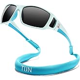 TIJN Polarized Wraparound Sunglasses for Men & Women-UV400 TR90 with Floating Strap for Skiing Snowboarding Winter Outdoors