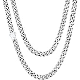 ChainsHouse Cuban Chain Necklace for Men, Stainless Steel/Black/Gold Plated Miami Cuban Necklace 6/9/12MM Width 18"-30" Length Hip Hop Jewelry, Send Gift Box