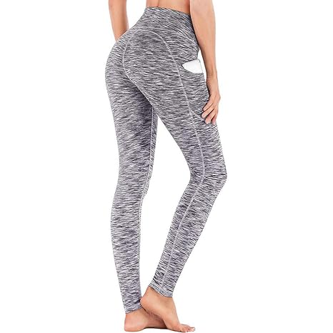 Damen Elastisch Tasche Hose Hohe Taille Hosen Sommer Yoga Leggings Tummy Control Laufhose Yogahose Pants Sexy Druck Lange Fla