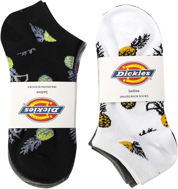 Amazon Dickies ディッキーズ レディース 3p ソックス スニーカーソックス 3pソックス アンクルソックス ホワイト 白 靴下 ソックス 3足セット 3p パック レディース パイナップル 靴下 通販