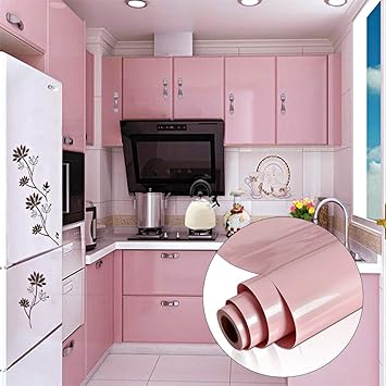 Yenhome High Glossy Pink Self Adhesive Vinyl Contact Paper For