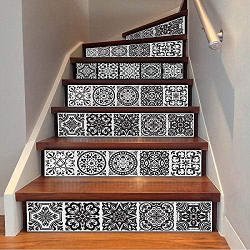 MXLF Fashion Stairs Stickers 6Pcs/Set Vinyl Self Adhesive Staircase Stickers Stair Floor Contact