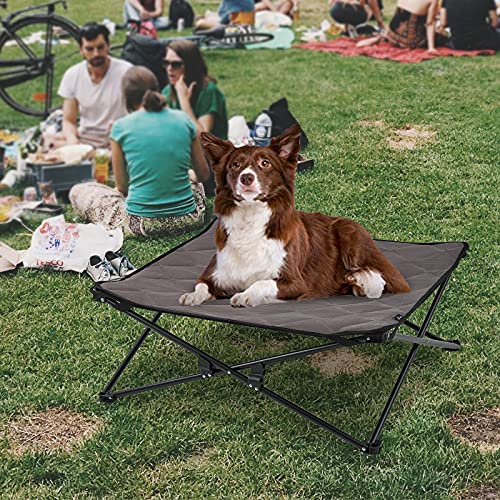 KINGCAMP Stable Portable Raised Dog Bed Pet Cot Folding Cooling