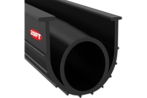 Jin&Bao Garage Door Bottom Weather Stripping Rubber Seal with T-Ends 5/16" - Protect Your Garage from Weather, Insects, and Dust with Premium Garage Door Draft Stopper（20FT, Black）