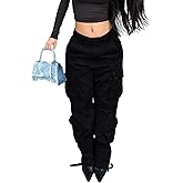 High Waisted Cargo Jeans for Women Straight Wide Leg Y2k Streetwear Cargo Pants Baggy Boyfriend Denim Pants with Pockets