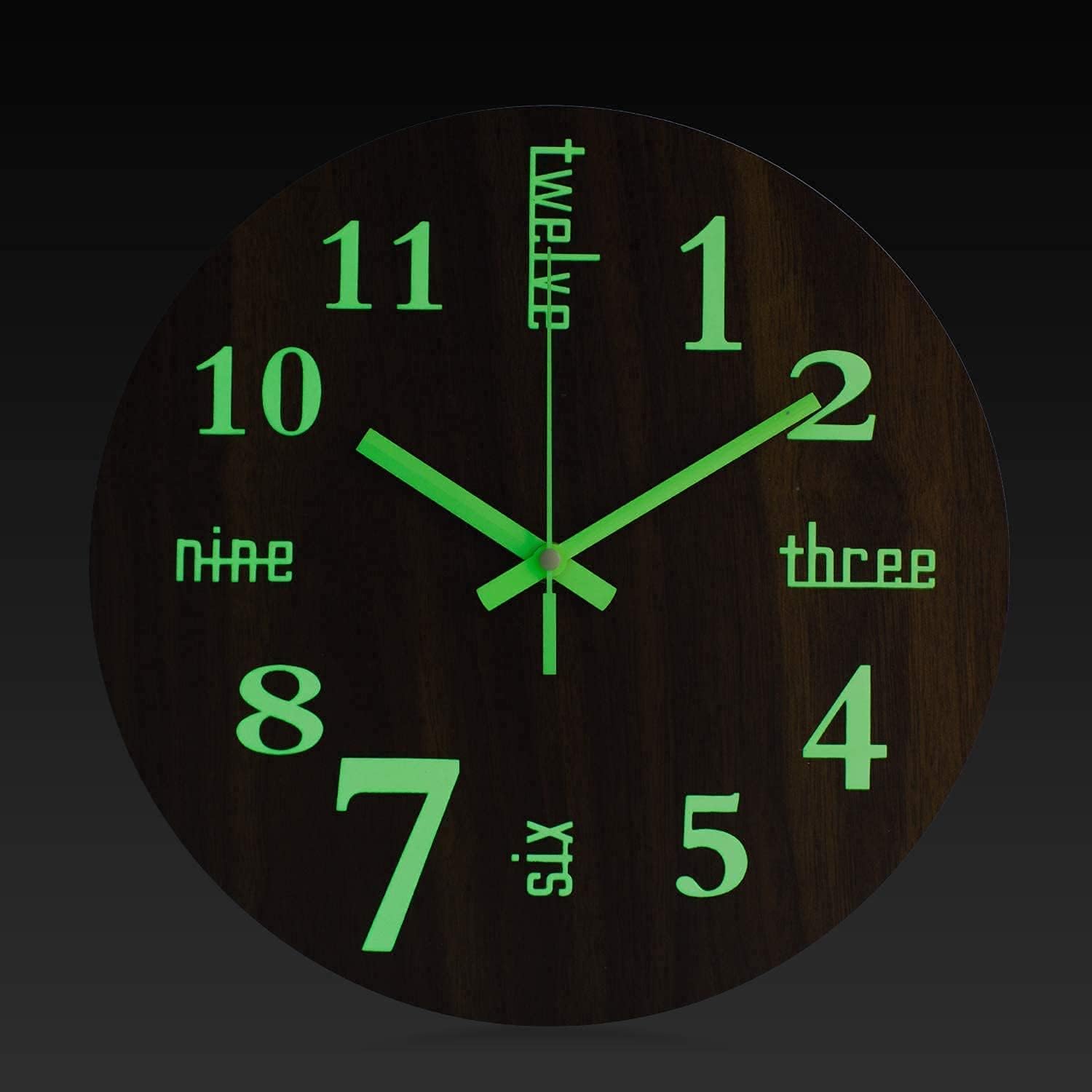 Amazoncom Bew Glow In Dark Wall Clock