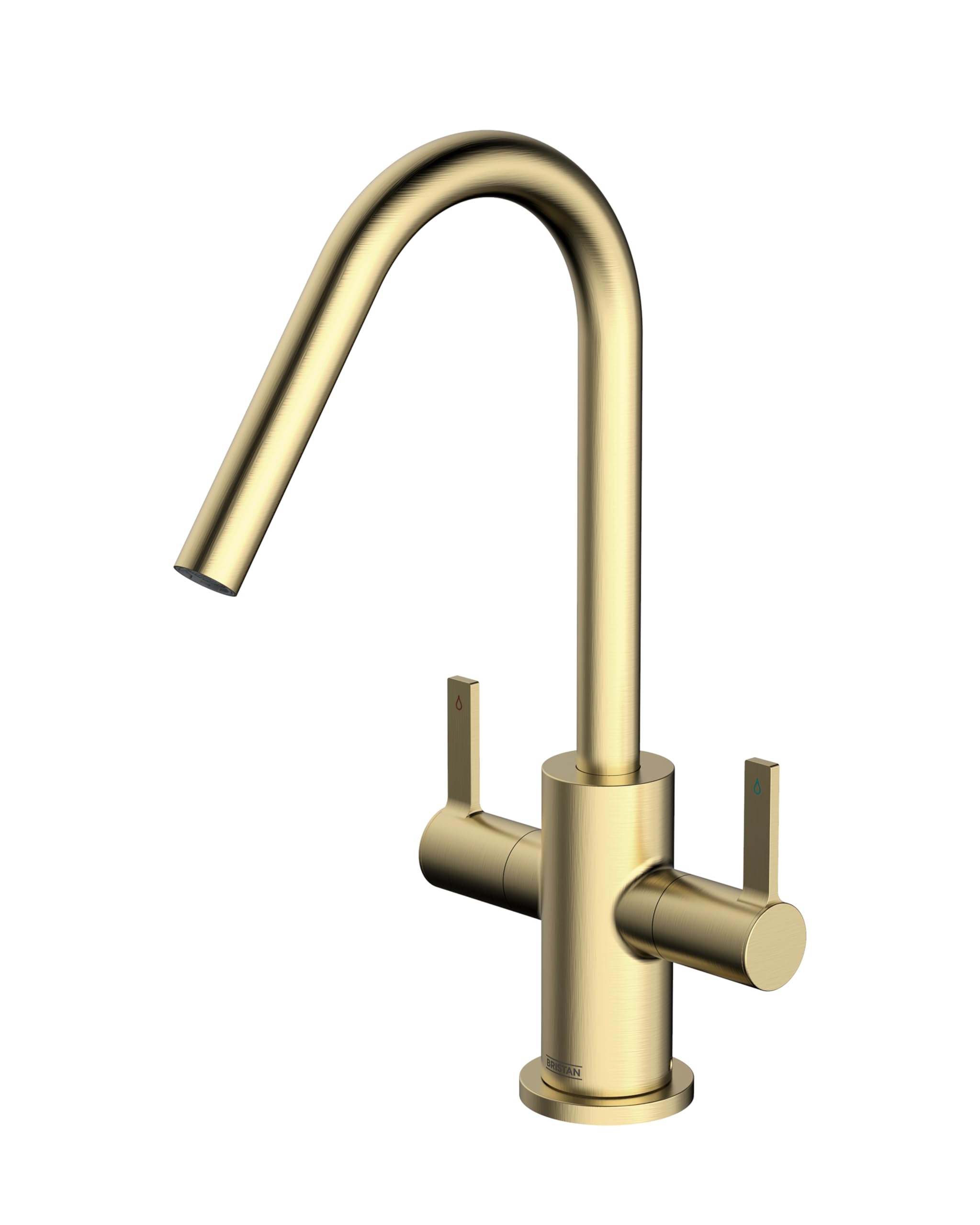 Bristan Cashew Kitchen Tap - Swivel spout, Two Lever EasyFit Brushed Brass Kitchen Sink tap, CSH EFSNK BB