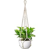 USLAI Macrame Plant Hanger Indoor Outdoor, Fits 4 to 15 Inch Pots, Strong Hanging Planter Holder, Boho Home Decor, 35 Inch, I