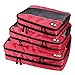 Double Sided Travel Packing Cubes Set With Clean Dirty Compartments - 3 Piece Set Luggage Organization System for Backpacks, Suitcases, Carry On Bags