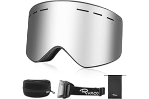 Ryaco Ski Snowboard Goggles, OTG Anti Fog Interchangeable Magnetic Lens, 100% UV Protection, for Men Women Youth Adult