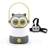 Outdoor Equipment LED Camping Lantern & Headlamp Set for Kids, FANT.LUX Battery Powered Night Light for Emergency, Hurricane, Lightweight Tent Lamp for Children (Owl Set)