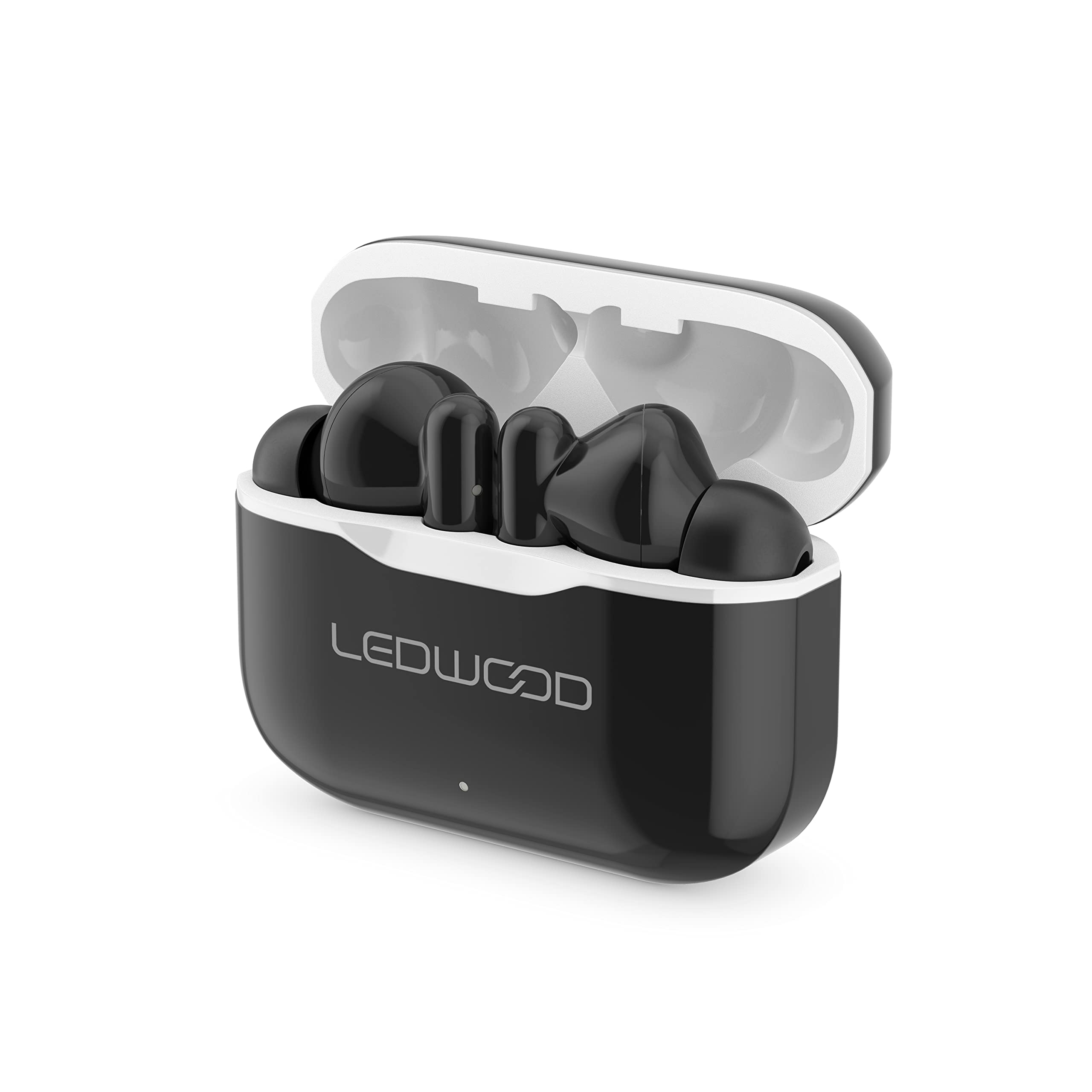 Ledwood Capella TWS Wireless Stereo Bluetooth 5.2 In-Ear Touch Earphones Super Bass Voice Assistant Compatible with iOS/Android (Black/White)