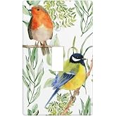 Bird Floral Flower Single Toggle Light Switch Plates And Outlet Covers Decorative Electrical Wall Plate Receptacle Switchplate Decorate Plug Cover For Bathroom Bedroom Kitchen 4.5 * 2.76 Inch
