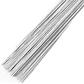 Floral Wire Stems 200pcs 15.7 Inch Artificial Flower Stems, Dark Green Flower Wire, Fake Flower Sticks for Paper Flower, Bouquets, Wreaths and DIY Projects (White（0.035inch，200PCS）)