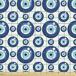Ambesonne Evil Eye Fabric by The Yard, Symmetrical