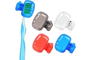 Eaezerav Toothbrush Head Cover Cap 4 Pack Toothbrush Protector Brush Pod Case Protective Plastic Clip for Household Travel Business Camping School Home