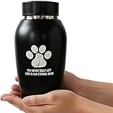 LIUBXUX Medium Pet Cremation Urn for Dogs and Cats – White Paws Print Memorial Ash Container – Personalized Keepsake for Loss of Pet – Upgraded Design, 7.3 x 4.2 Inches