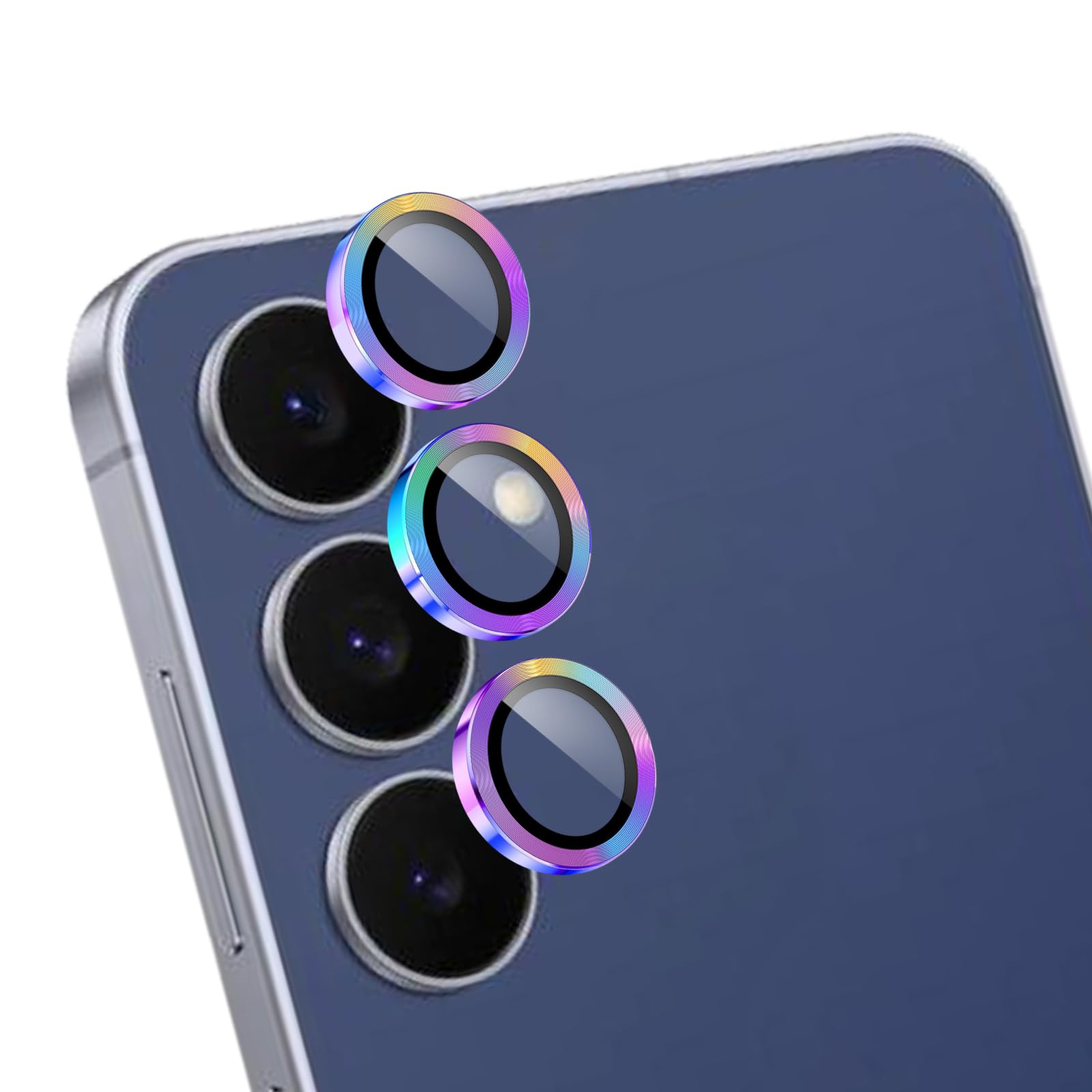 LZAYN Camera Lens Protector for Samsung Galaxy S25 FE, Tempered Metal Glass Camera Screen Protector Cover Film Accessories, HD Clear, Scratch Proof, Case Friendly, Colorful Titanium