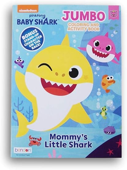 Amazon Com Baby Shark Mommy S Little Shark Coloring And Activity Book 80 Pages Stand Up Character On Back Toys Games