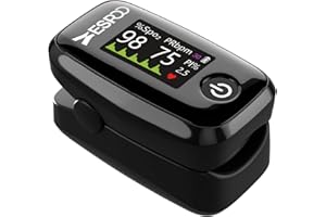 ESPOO Pulse Oximeter Fingertip YM201 Serious, Oxygen Monitor Fingertip(Black)