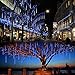 LALAPAO Outdoor Christmas String Lights Solar Powered LED Meteor Shower Rain Lights Xmas Falling Raindrop Light 8 Tubes 288 LED Cascading Fairy Lights (Blue)