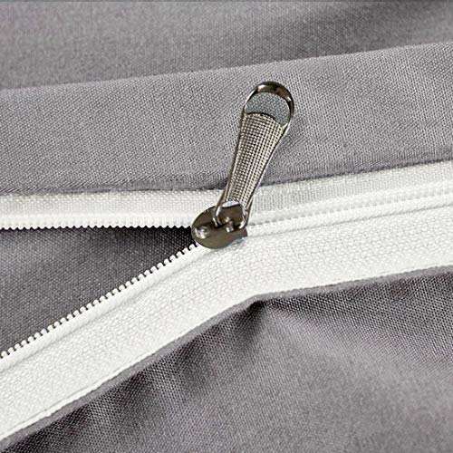 INGALIK Bedding 3 Piece Duvet Cover Set Queen Size with Zipper Closure Ultra Soft Breathable 100% Washed Microfiber Hotel Luxury Solid Color Collection 3pc (1 Duvet Cover + 2 Pillow Shams) Light Grey