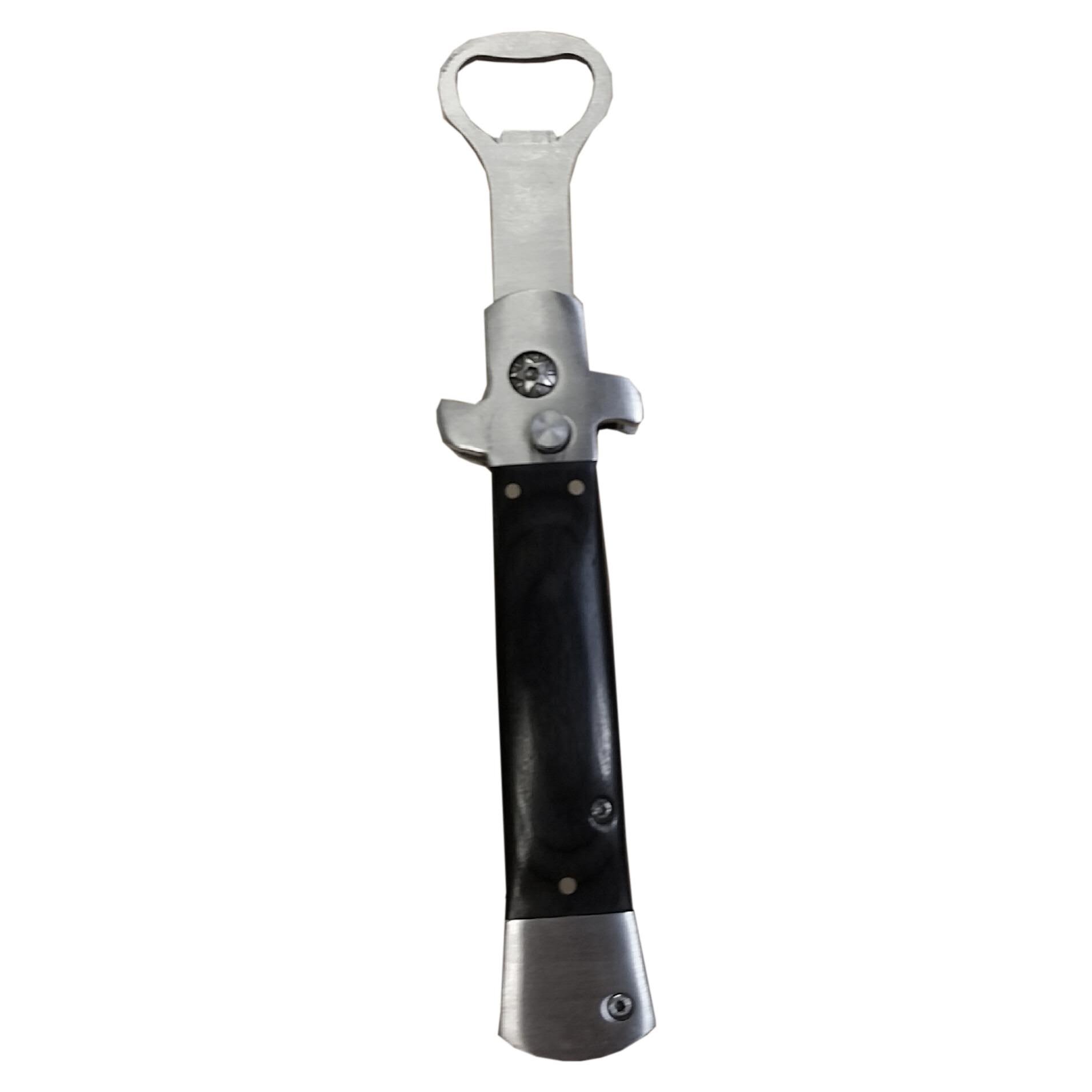Caliber Gourmet Switchblade Bottle Opener For Beer Soda Bartender Supplies Bbq Tailgate Grill Party Grilling Parties Black