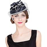 HIMESPORT Women Veil Mesh Sweetheart Fascinator Hat Bride Wedding Hair Accessory with Clip Rhinestone Cocktail Party Hat