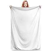 Custom Throw Blanket with Photos Text Soft Flannel Blankets for Bed Couch Customized 1-10 Pictures for Women Men Family Friends Personalized Birthday Memorial Gifts, White