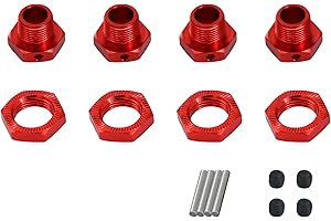 POLANTA 17mm Red Aluminum Wheel Hex Nut Set Upgrade Kit for Arrma Typhon 6S/Mojave/Felony/Infraction/Limitless