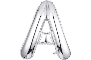 FFNIU Letter Balloons 40 Inch, Single Silver Letter A Balloons Aluminum Hanging Foil Film Balloon for Baby Shower, Wedding Anniversary, Graduation, Birthday Party Decoration