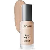MADARA Liquid Foundation Face Makeup – Skin Equal Soft Glow Mineral Foundation SPF15 IVORY 20-30 ml, Hyaluronic Acid, Buildable Medium Coverage, Dewy Finish, Vegan, COSMOS natural certified