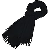 CBC Crown Women's Pashmina Shawl and Wrap, 78 x 26 inches, Soft Cashmere-like Feel Scarf, Black, Navy