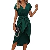 Vestidos Elegantes Mujer para Fiesta Womens 2025 V Neck Fitted Waist Bodycon Wedding Guest Dress Cocktail Bright Colored