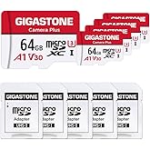 Gigastone 64GB Micro SD Card 5-Pack, Camera Plus, MicroSDXC Memory Card for Wyze Cam, Security Camera, 4K Video Recording, UH