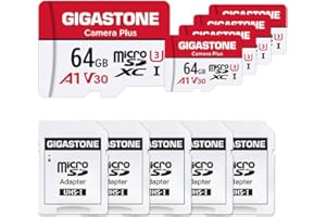 Gigastone 64GB Micro SD Card 5-Pack, Camera Plus, MicroSDXC Memory Card for Wyze Cam, Security Camera, 4K Video Recording, UH