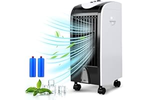 KOTEK Refroidisseur par évaporation, refroidisseur d'air portable 3 en 1 avec ventilateur et humidificateur, 3 vitesses de ve
