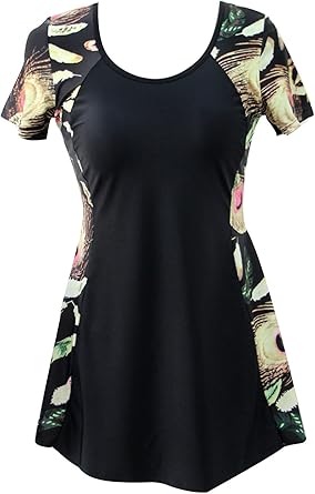 plus size bathing suits with short sleeves